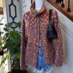 Multicolor Cozy Button-Up Women's Sweater